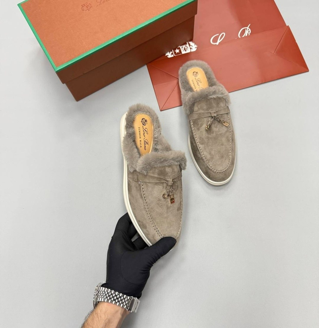 ,лоферы loro piana,лоферы женские loro piana,мюли с мехом,loro piana замшевые лоферы summer charms walk