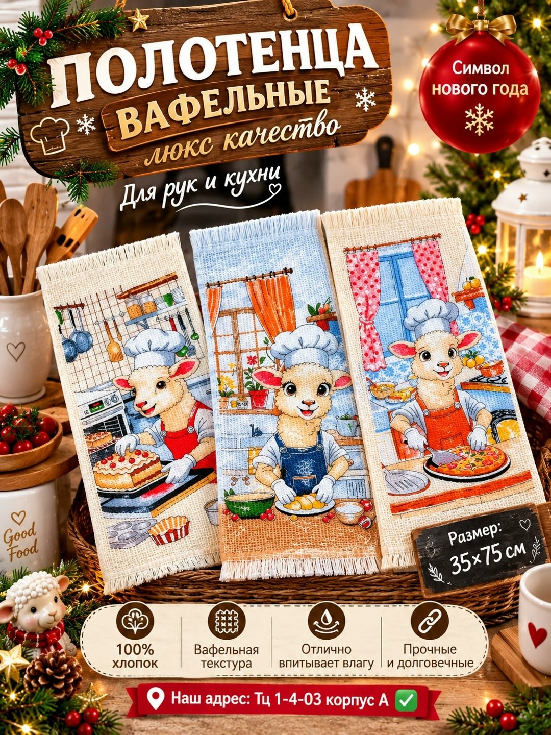 вафельное кухонное полотенце,набор кухонные вафельные полотенца,набор вафельные полотенца,вафельное полотенце для кухни,набор кухонных вафельных полотенец 3 шт