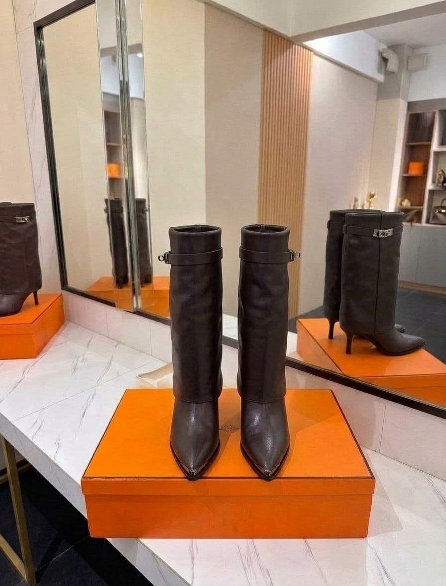 сапоги эрмес,сапоги hermes,сапоги женские,сапоги,женские кожаные сапоги hermes чёрного цвета