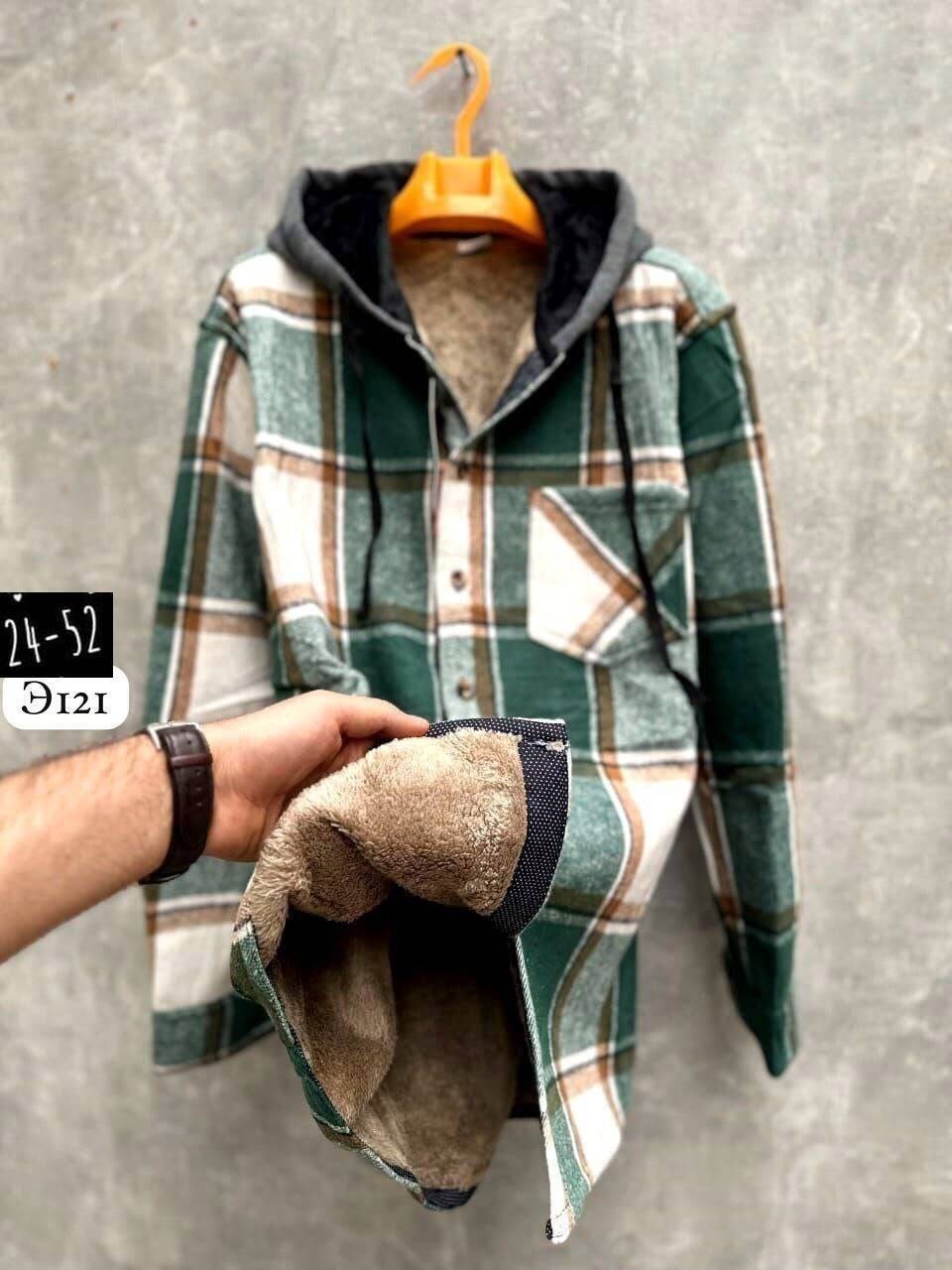 рубашка с капюшоном,рубашка на меху,рубашка унисекс,рубашка теплая,рубашка теплая в клетку с капюшоном