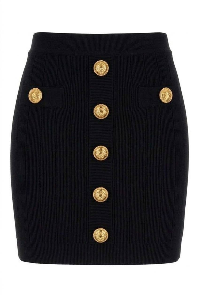 balmain платье,черное женское платье,платье бальман с пуговицами,платье из вискозы balmain,balmain платье мини в рубчик с пуговицами, черный