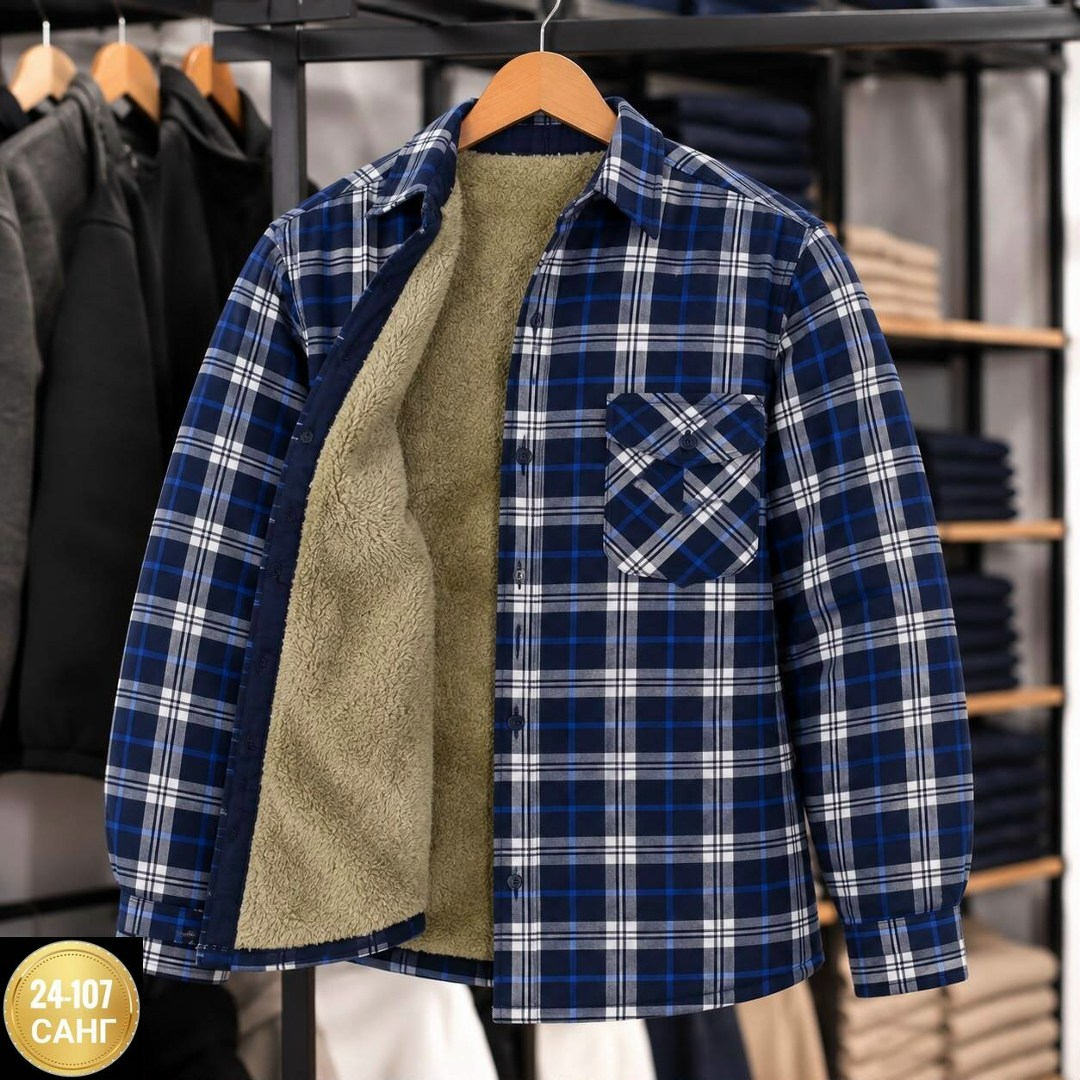 рубашка в клетку теплая h&h fashion,теплая рубашка,рубашка на флисе,рубашка теплая на флисе,куртка рубашка