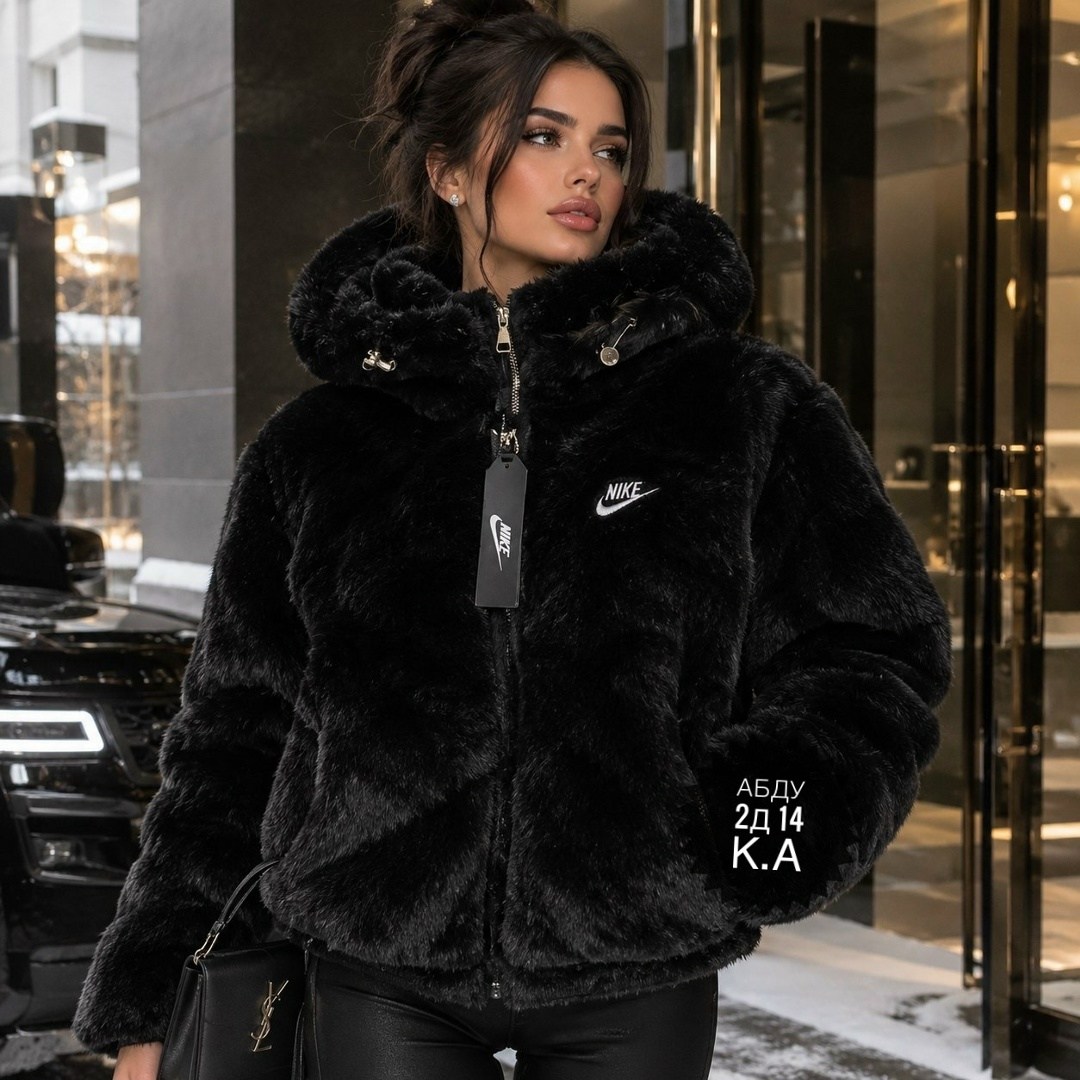 nike faux fur swoosh jacket,женская куртка,женская куртка nike,куртка,черная уютная флисовая куртка nike icon clash