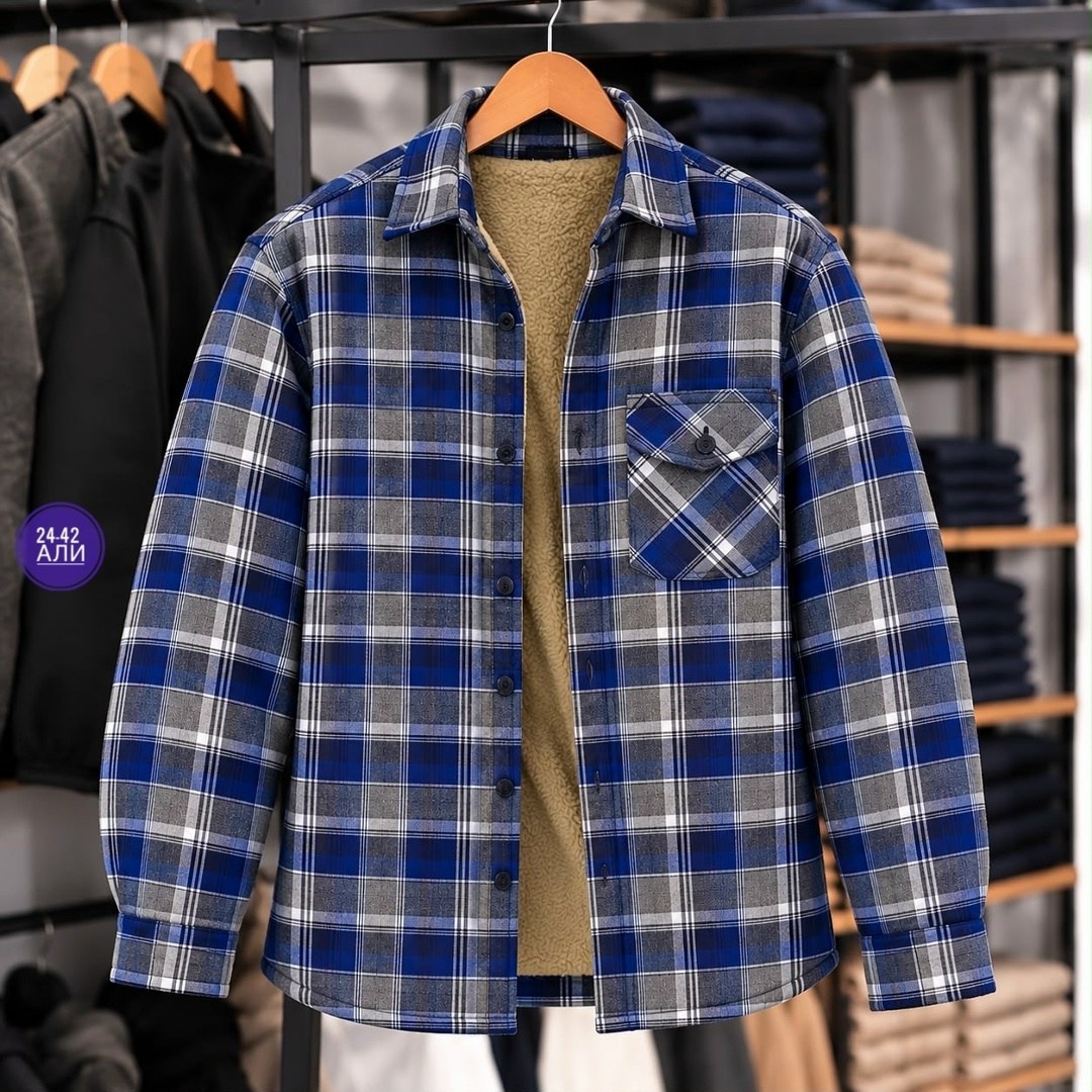 рубашка в клетку теплая h&h fashion,теплая рубашка,мужская рубашка,рубашка в клетку теплая h&h fashion 505593248,рубашка на флисе
