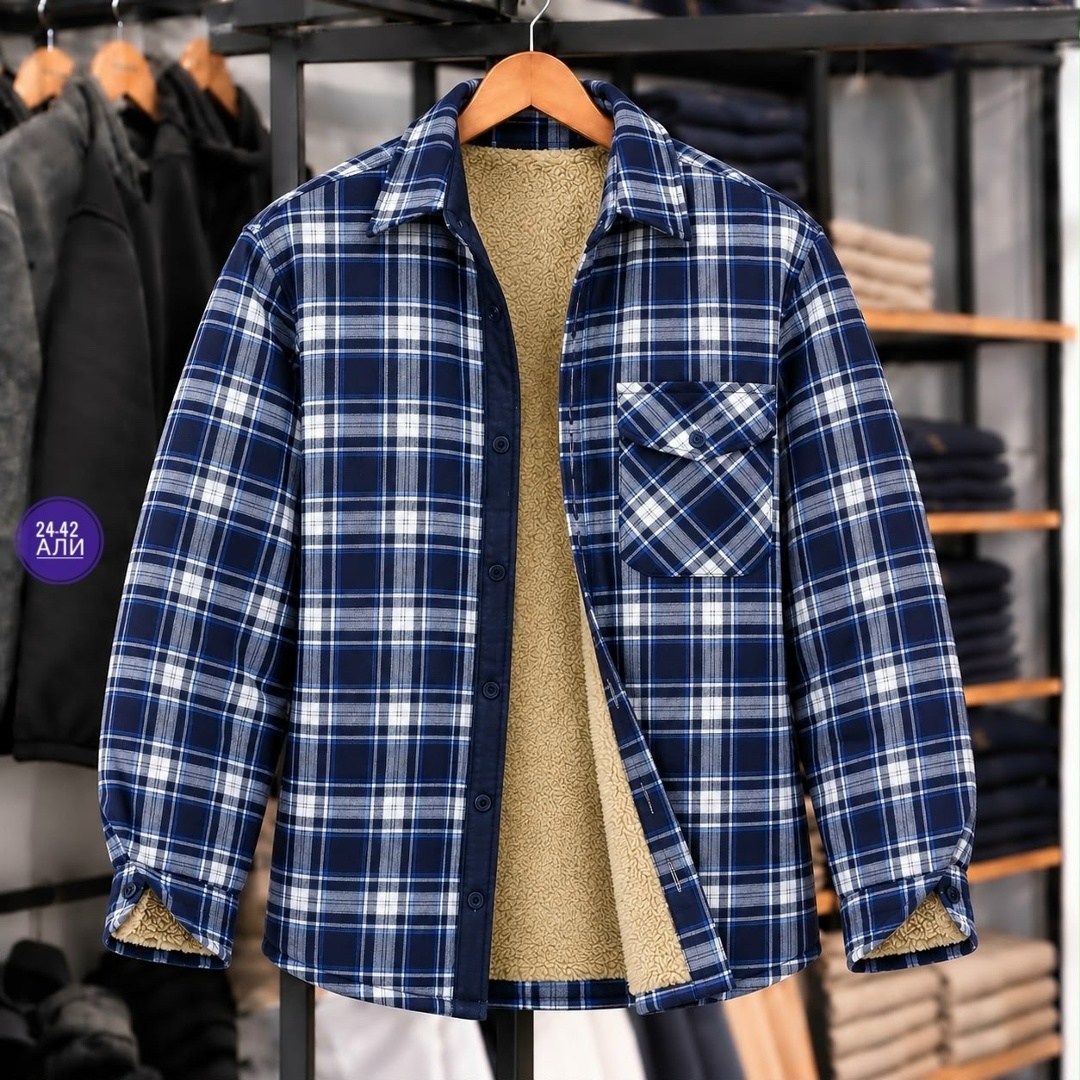 рубашка в клетку теплая h&h fashion,теплая рубашка,мужская рубашка,рубашка в клетку теплая h&h fashion 505593248,рубашка на флисе