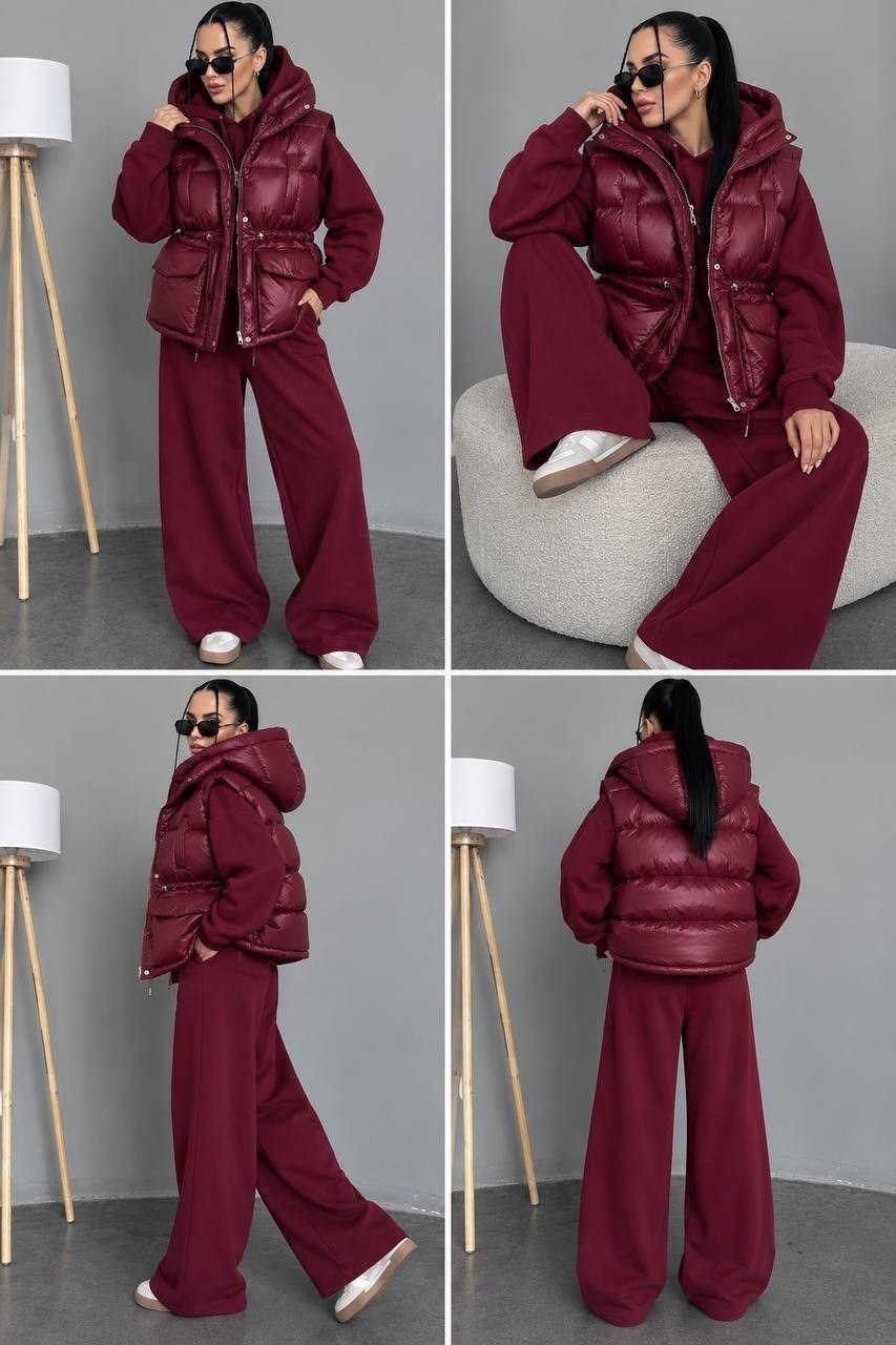 miu miu женский бордовый костюм тройка,женский костюм тройка,костюм на флисе,женский костюм,спортивный костюм на флисе теплый