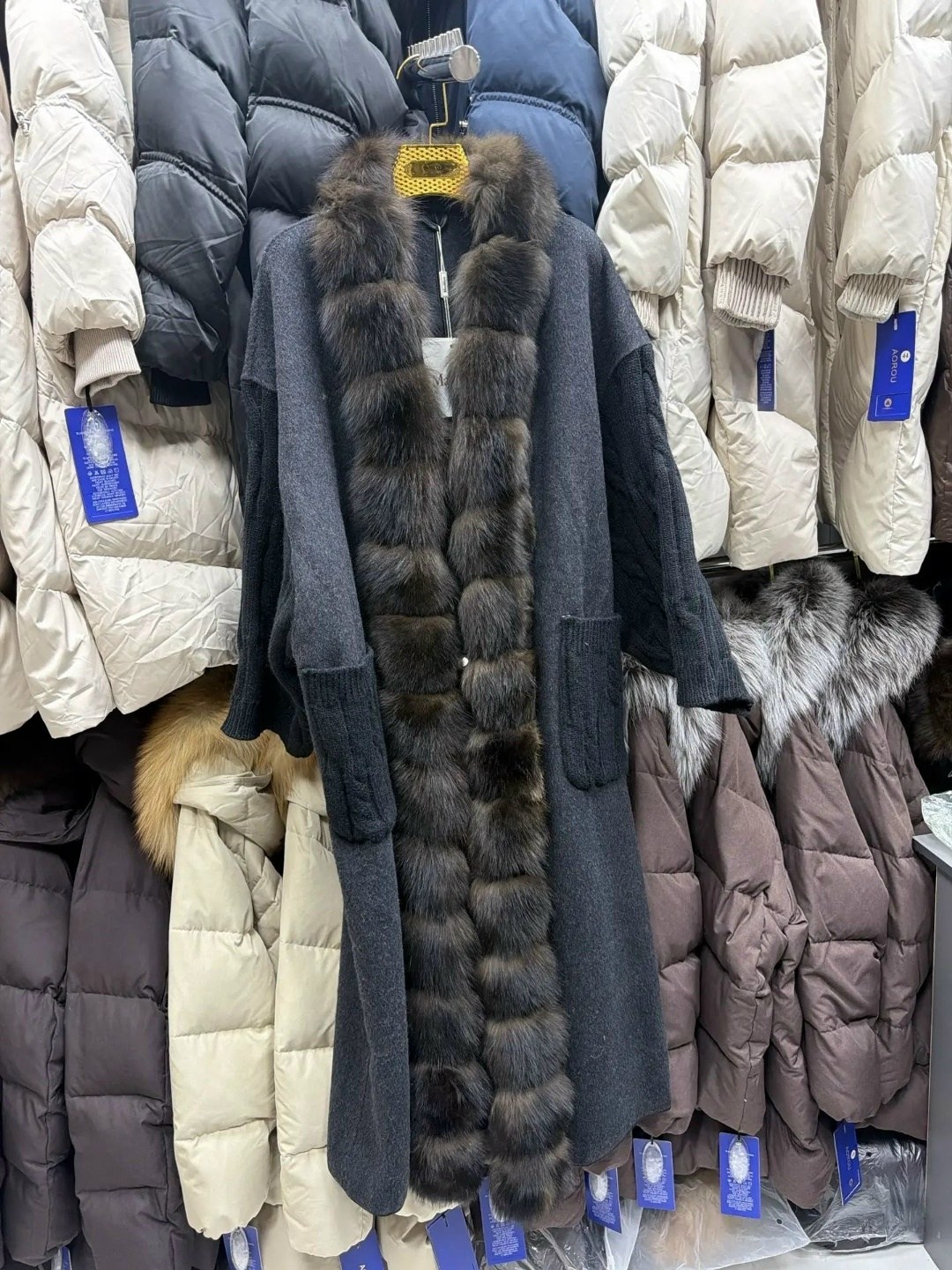 пальто с натуральным мехом соболя northfox,пальто с мехом,пальто с соболем,пальто с мехом куницы,пальто с мехом соболя