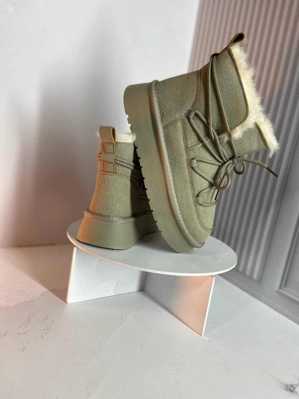 ,зимние ботинки inuikii classic low platform черный,угги замш,угги женские, женская