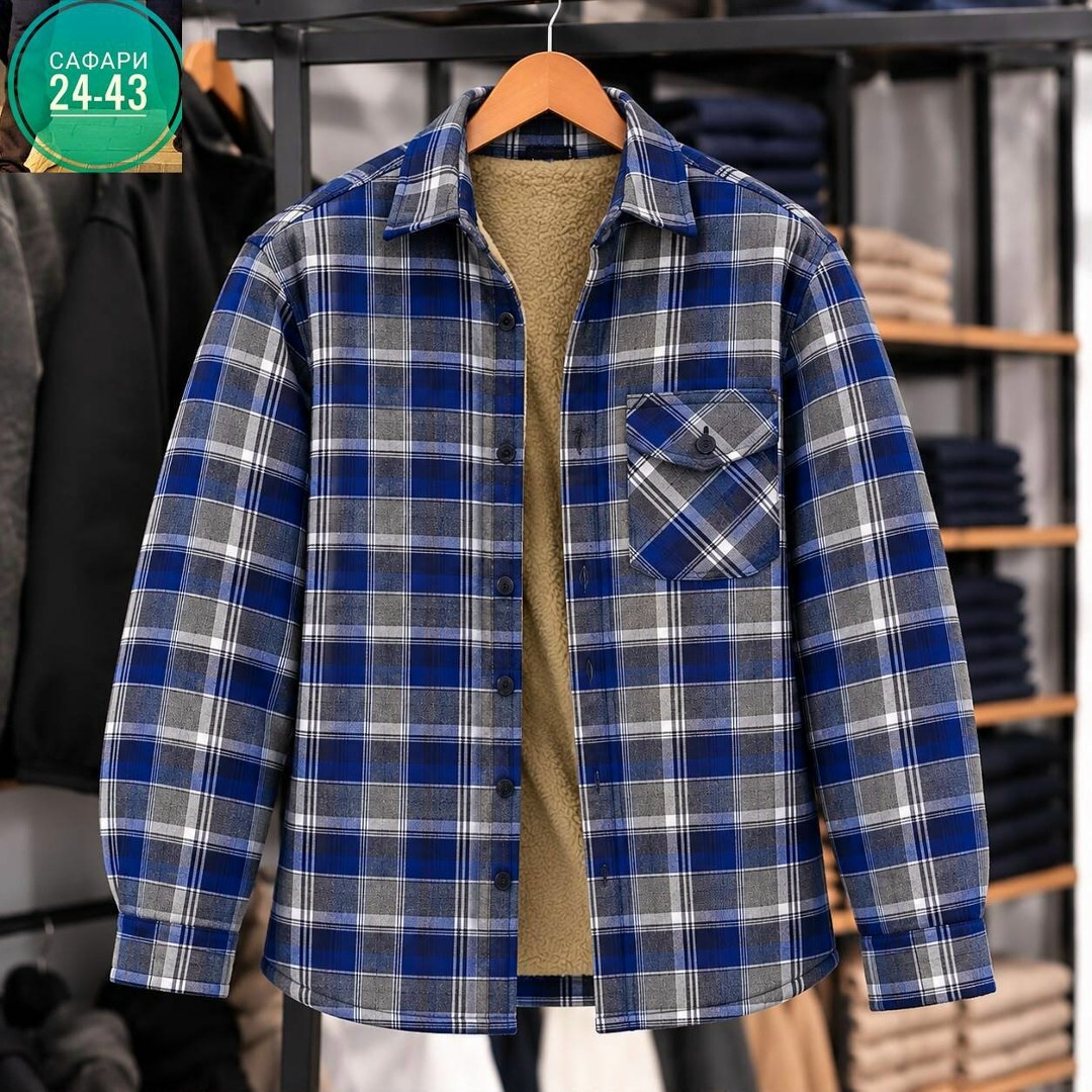 рубашка в клетку теплая h&h fashion,рубашка теплая на флисе,рубашка теплая,рубашка мужская на флисе,флисовая рубашка