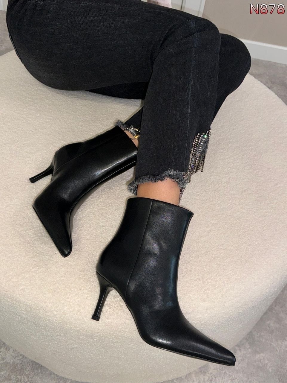 модная женская ,кожаные ботильоны,ботильоны на высоком каблуке,женская ,модные ботильоны