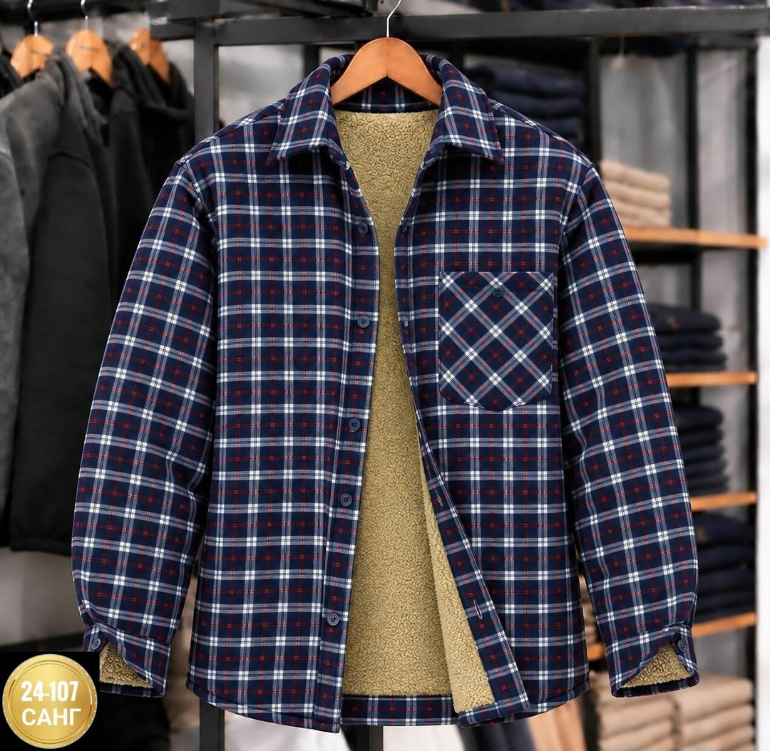 рубашка в клетку теплая h&h fashion,теплая рубашка,рубашка на флисе,рубашка теплая на флисе,куртка рубашка