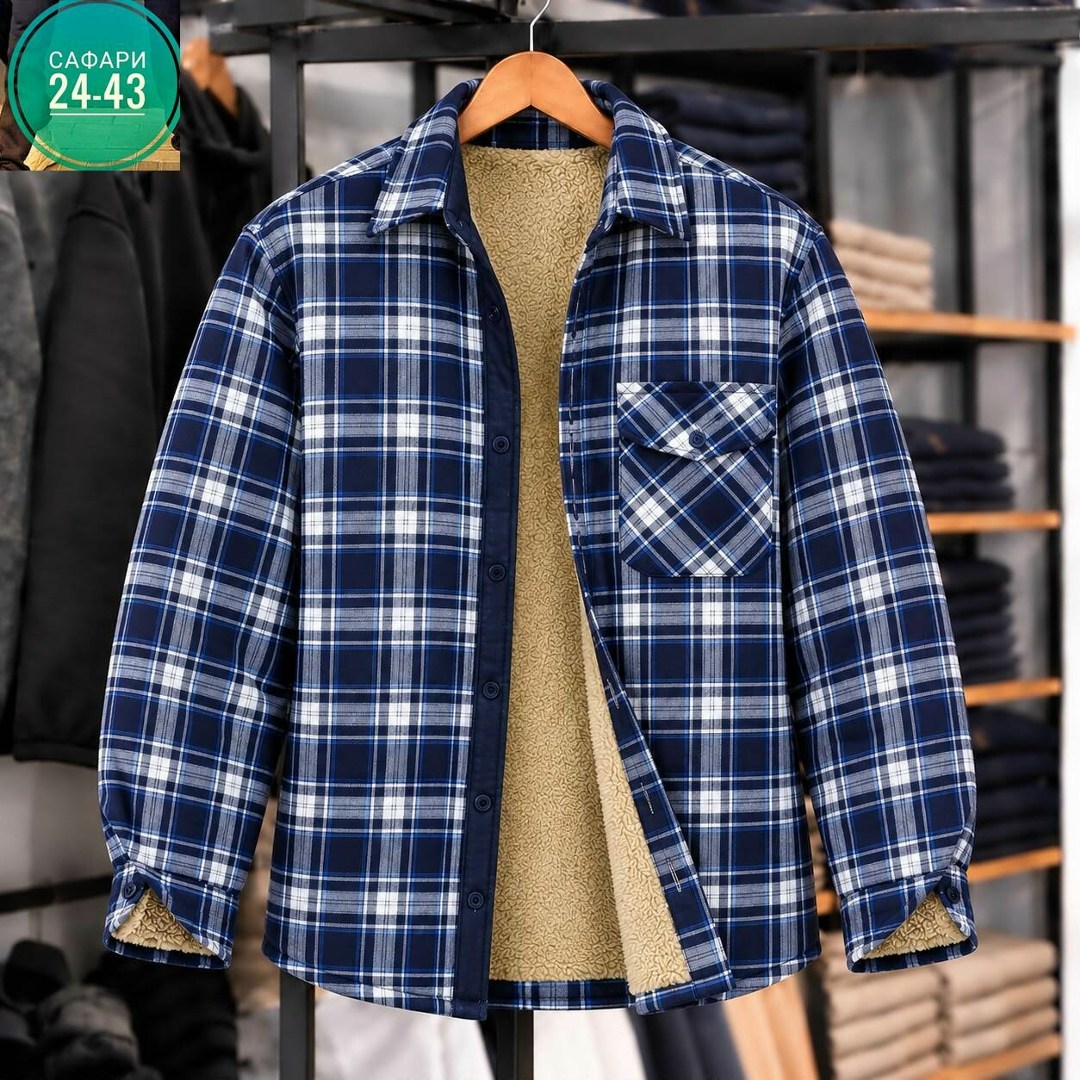 рубашка в клетку теплая h&h fashion,рубашка теплая на флисе,рубашка теплая,рубашка мужская на флисе,флисовая рубашка