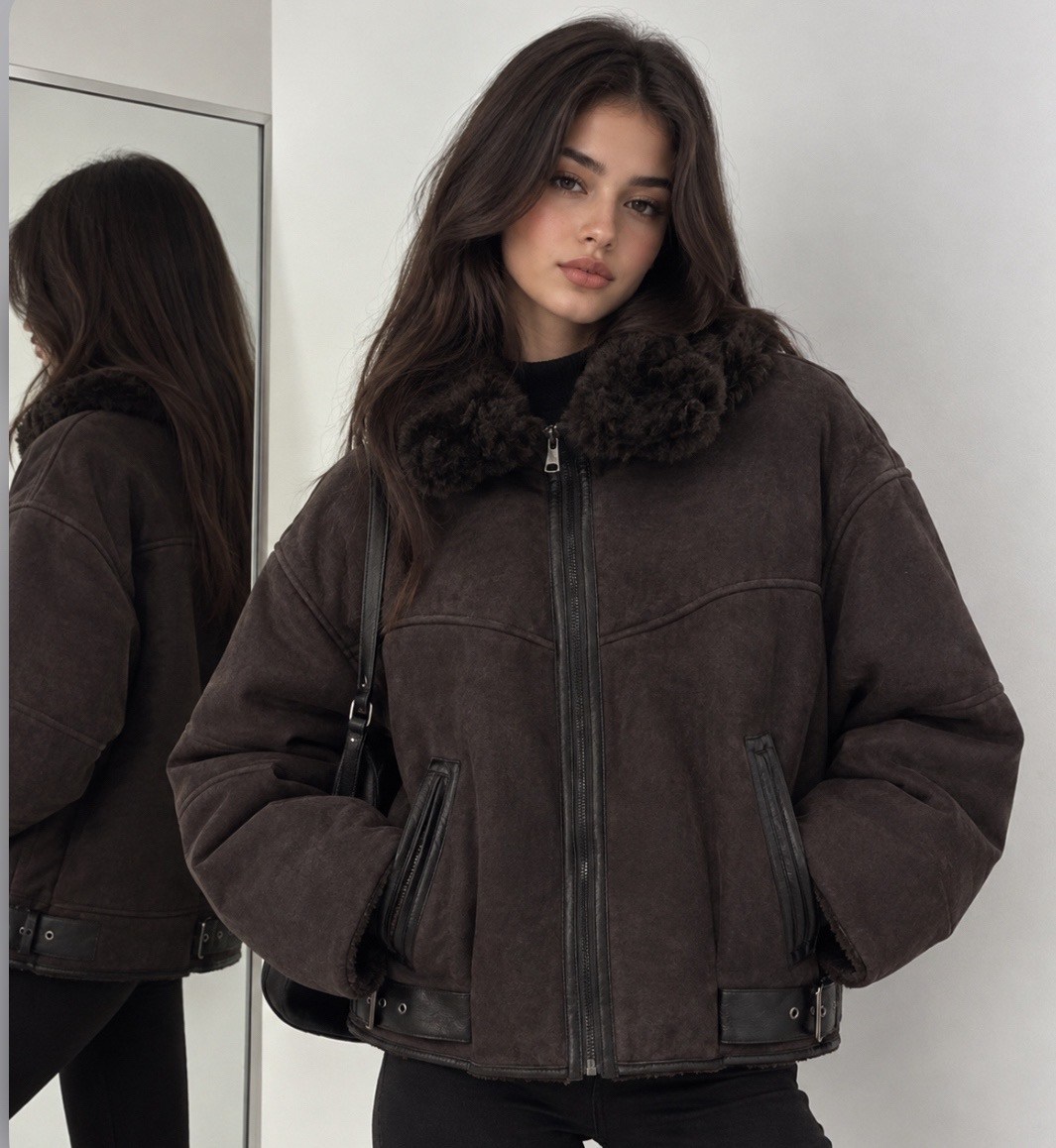 куртка дубленка,дубленка авиатор короткая оверсайз anna wear,дубленка оверсайз,короткая дубленка,дубленка женская