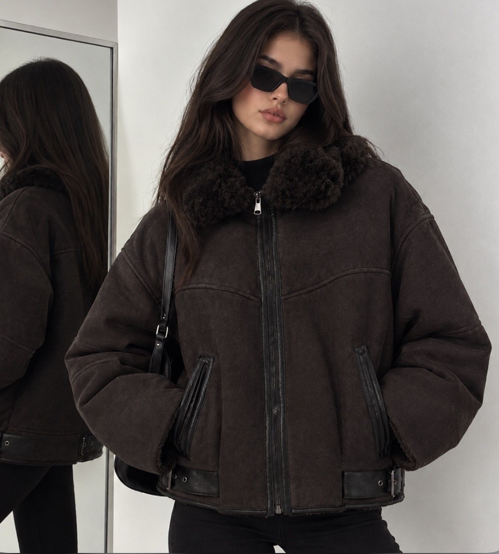 куртка дубленка,дубленка авиатор короткая оверсайз anna wear,дубленка оверсайз,короткая дубленка,дубленка женская