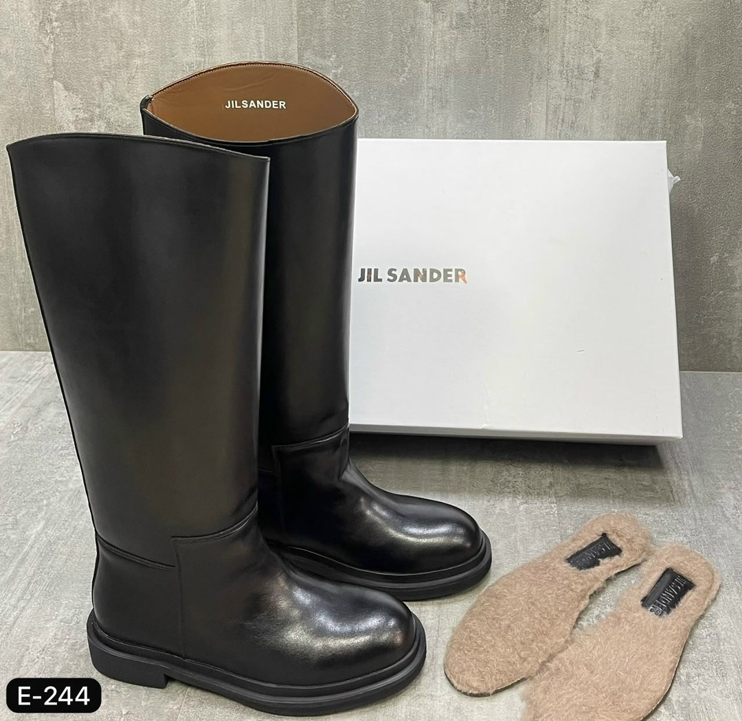 сапоги,женские сапоги,сапоги модные,сапоги кожаные,женские сапоги jil sander кожаные черные