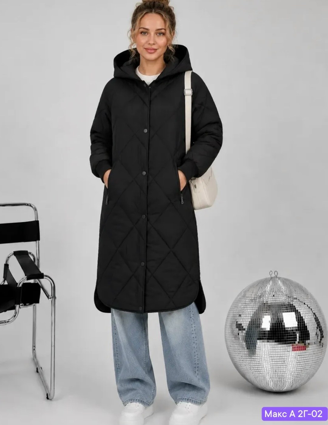 стеганое пальто,пальто женское natali cher 145803065 черное 2xl,пальто женские,пальто зимнее стеганое,женское пальто стёганое
