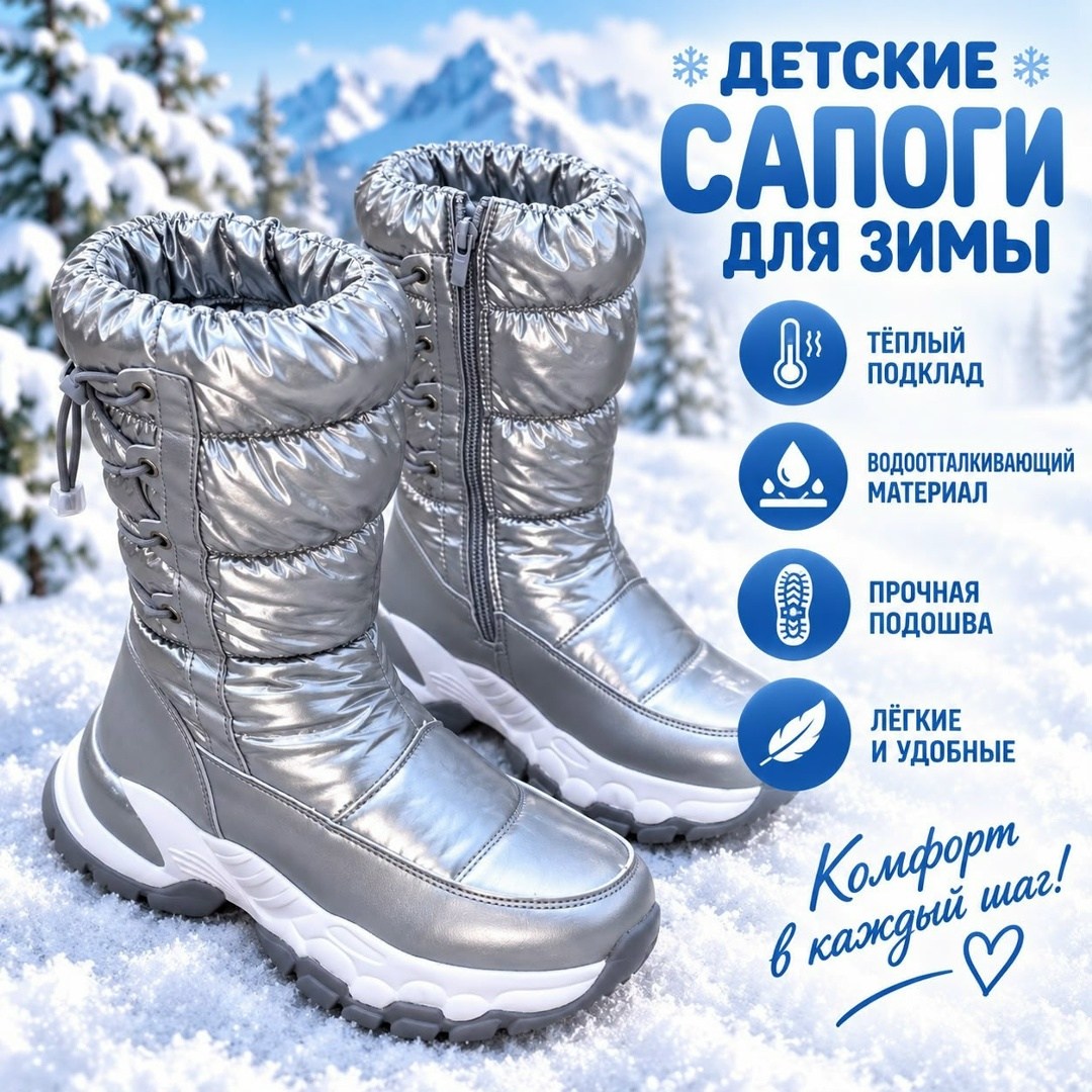 зимние детские дутики,детские дутики,дутики зимние для девочек,зимние сапоги для девочек,дутики аэростар детские зимние