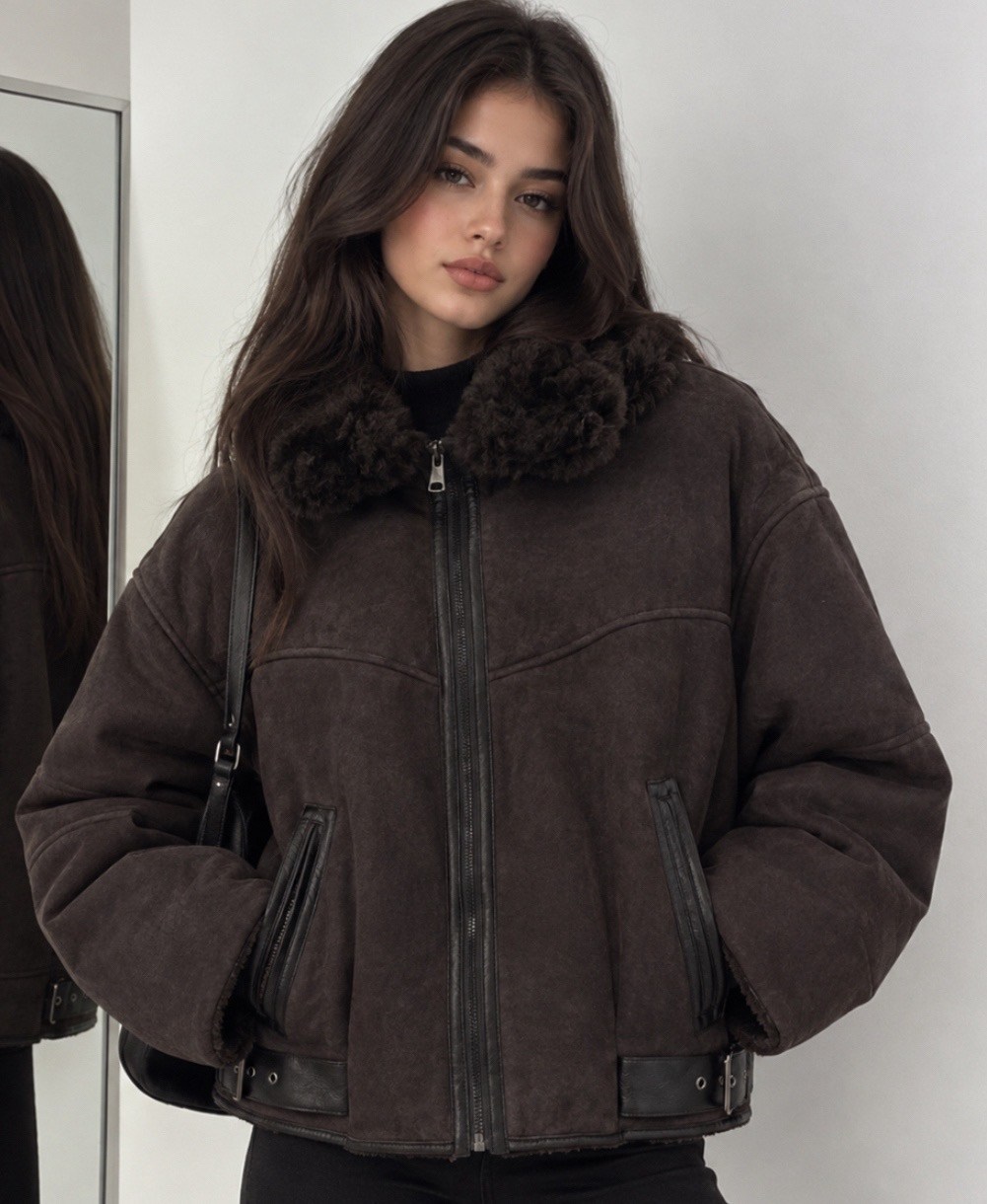 куртка дубленка,дубленка авиатор короткая оверсайз anna wear,дубленка оверсайз,короткая дубленка,дубленка женская