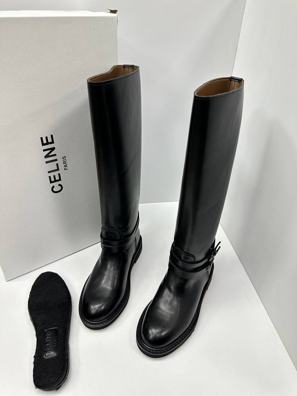 сапоги celine,кожаные сапоги шанель,,сапоги шанель цум,женские кожаные сапоги celine military black