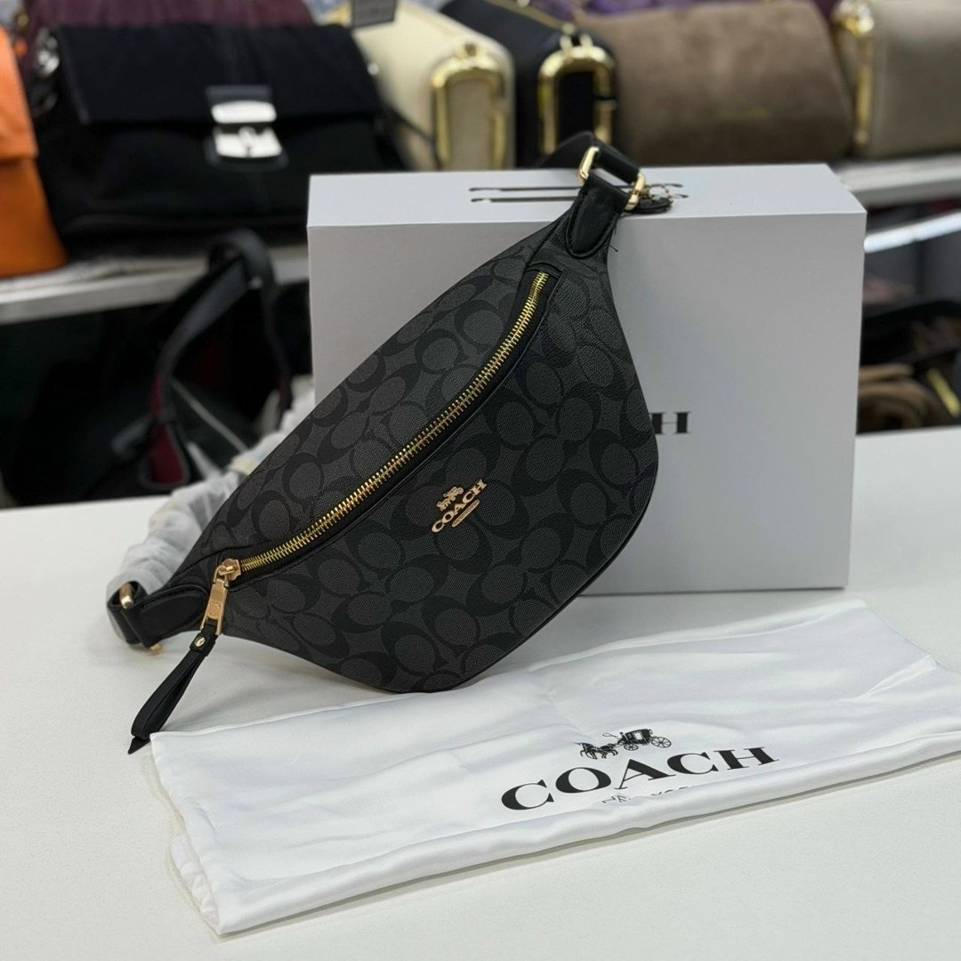 поясная сумка женская coach f48740 коричневый,сумка женская coach,поясная сумка женская,поясная сумка коач,coach сумка