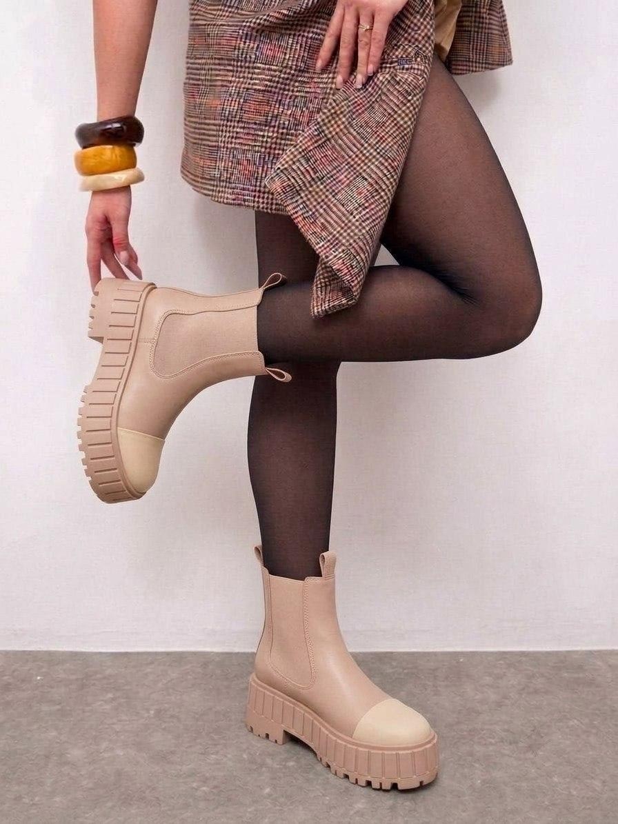 ботинки челси,prettylittlething черные высокие ботинки челси на массивной подошве,ботинки женские,ботинки на платформе,массивные ботинки
