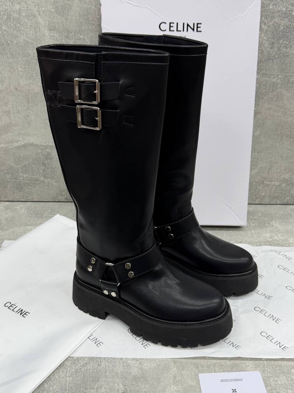 сапоги celine,,сапоги кожаные celine,сапоги из натуральной кожи celine,сапоги из натуральной кожи celine цвет черный