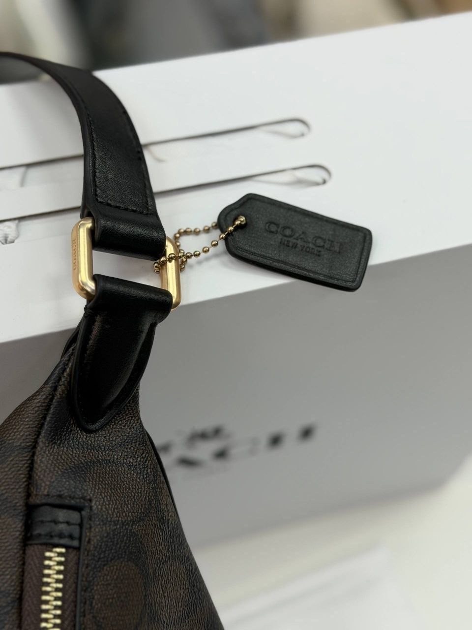 поясная сумка женская coach f48740 коричневый,сумка женская coach,поясная сумка женская,поясная сумка коач,coach сумка