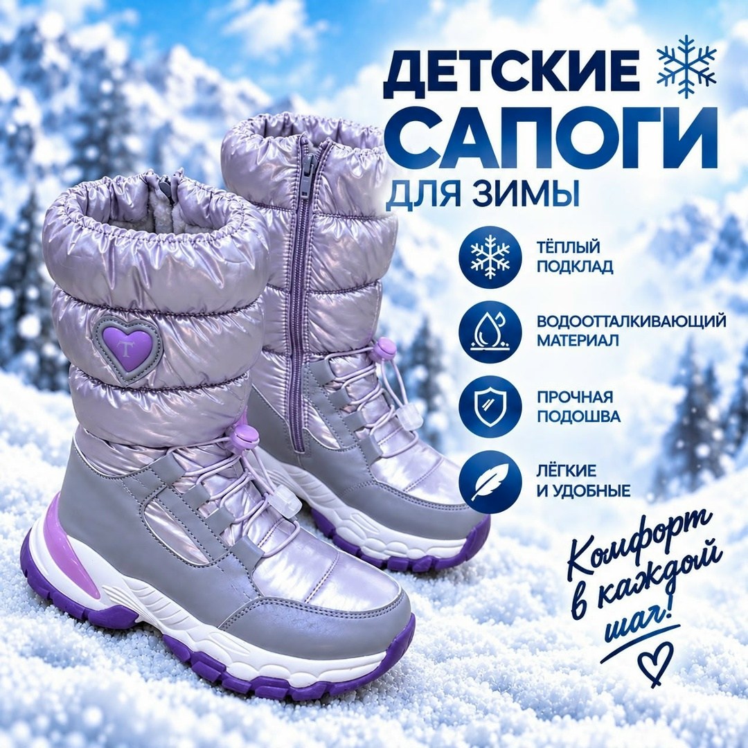 зимние детские дутики,детские дутики,дутики зимние для девочек,зимние сапоги для девочек,дутики аэростар детские зимние