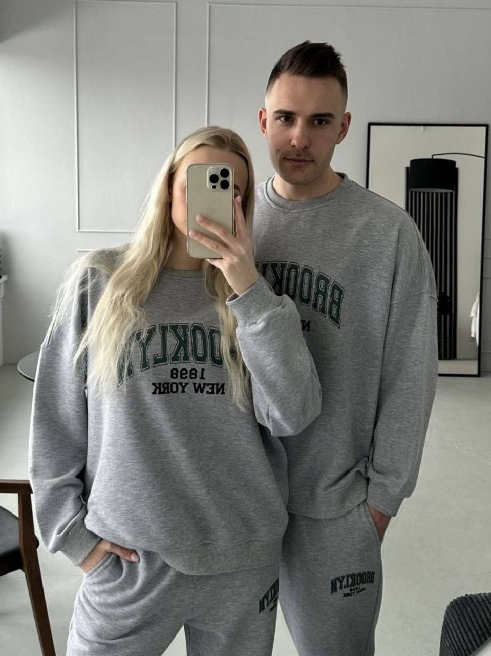 костюм спортивный женский,костюм на флисе,спортивные костюм,свитшот и джоггеры,спортивный костюм бруклин