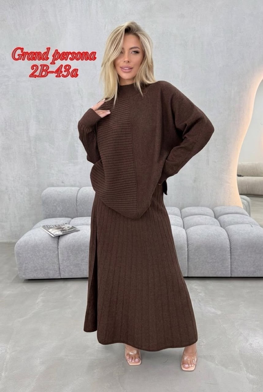 костюм трикотажный oversize kotam,костюм с юбкой трикотажный,трикотажный костюм с юбкой женский,вязаный брючный костюм,женский кашемировый костюм с широкими брюками и свитером