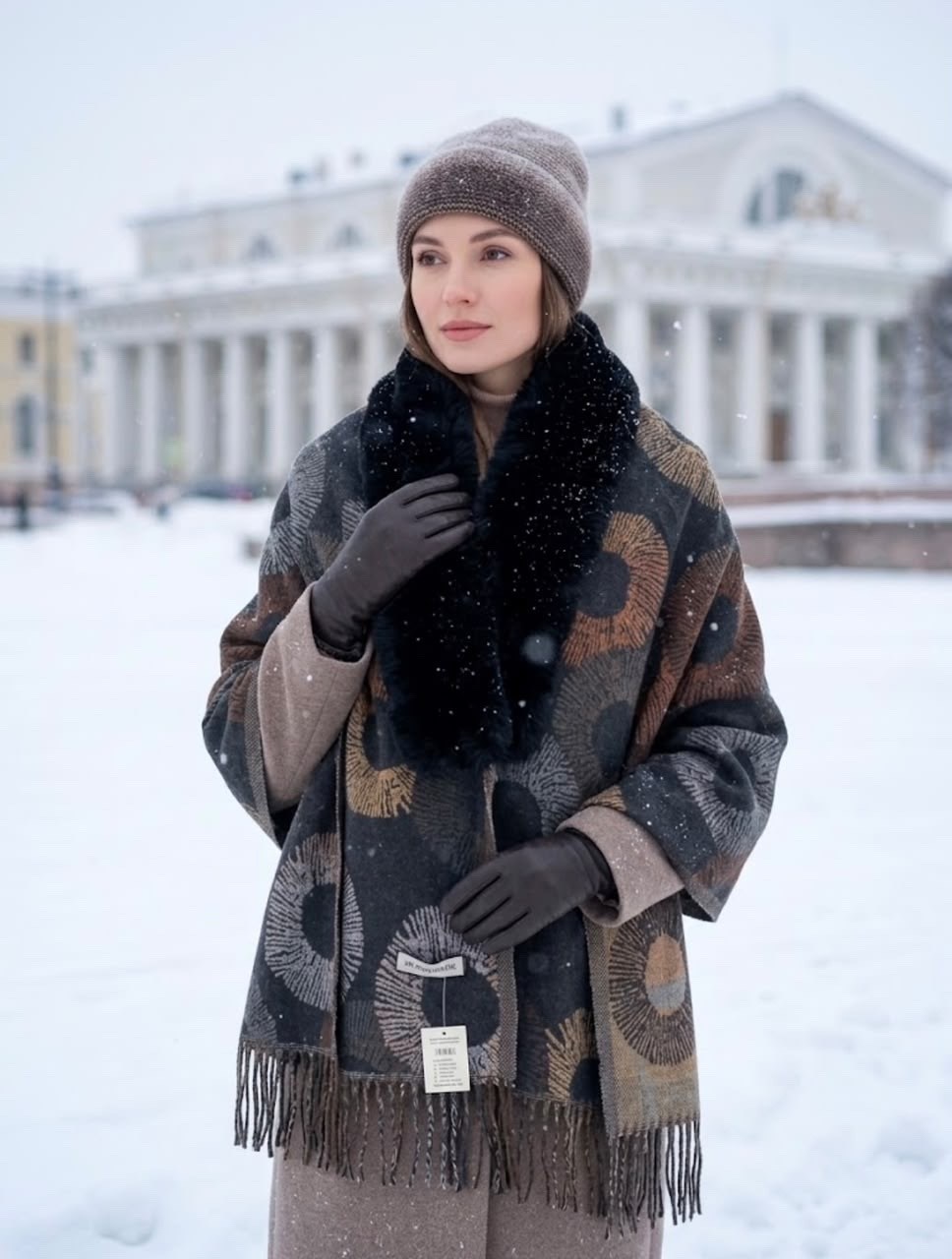 пончо женское,пончо с мехом,пальто пончо,зимнее пончо,накидки