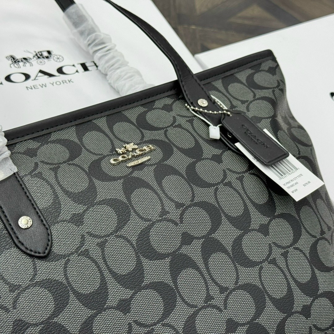 сумка coach,женская сумка coach,сумка-шоппер coach,холщовая сумка тоут на молнии с фирменным покрытием для тренера f29208,сумки хозяйственные