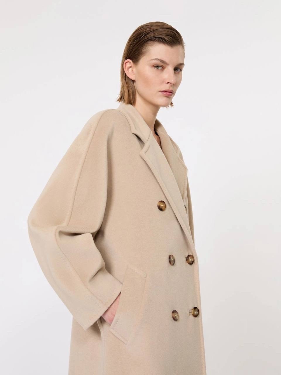 шерстяное пальто,пальто max mara,пальто для женщин,пальто оверсайз,бежевое пальто