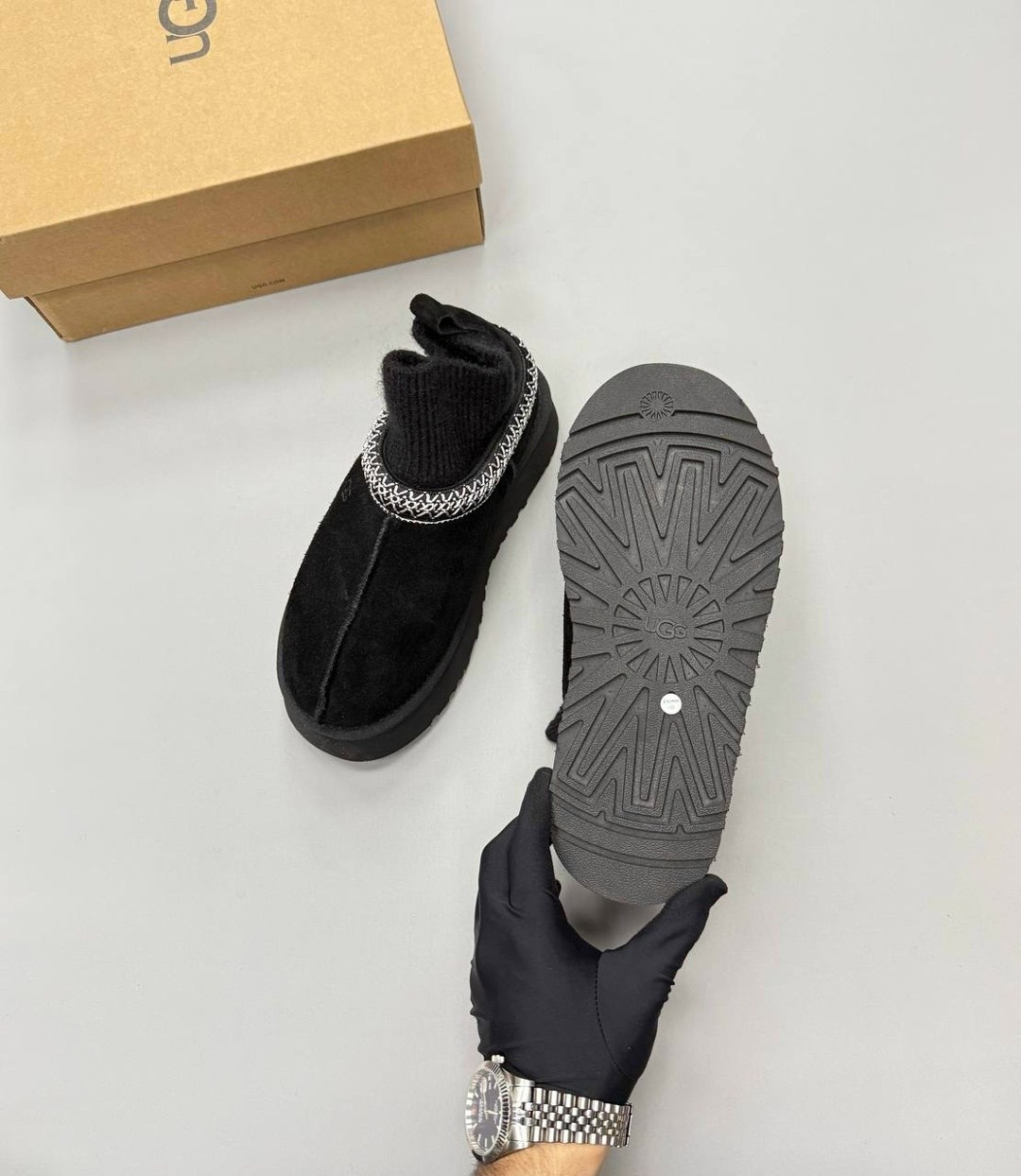 зимние угги ugg tazzette с трикотажной вставкой,женские угги,угги женские ugg,,угги зимние на платформе