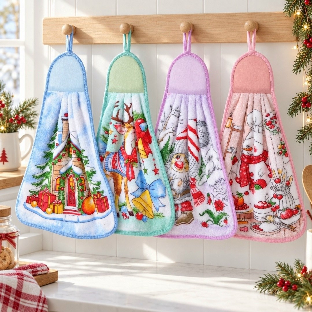 новогодние кухонные полотенца,новогодние полотенца для кухни,полотенца кухонные новогодние набор,набор кухонные полотенец,полотенца новогодние