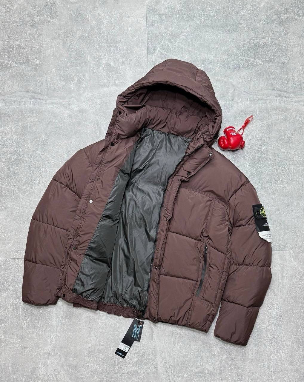 пуховик stone island,мужская куртка пуховик stone island,куртка стон айленд пуховик,пуховик stone island crinkle reps темно серый m,куртка пуховик stone island nylon metal