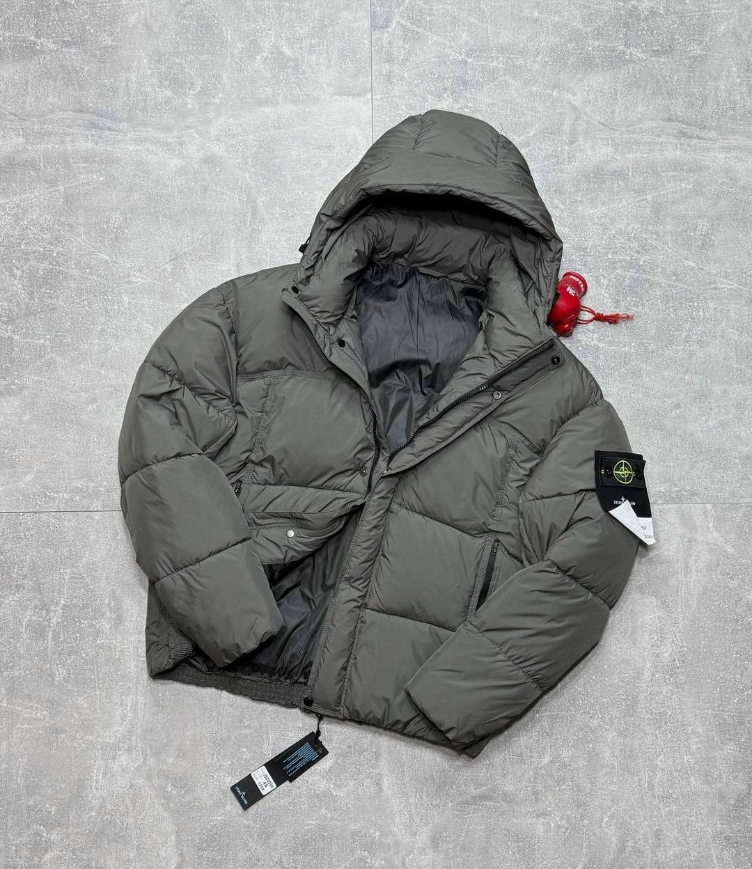 пуховик stone island,мужская куртка пуховик stone island,куртка стон айленд пуховик,пуховик stone island crinkle reps темно серый m,куртка пуховик stone island nylon metal