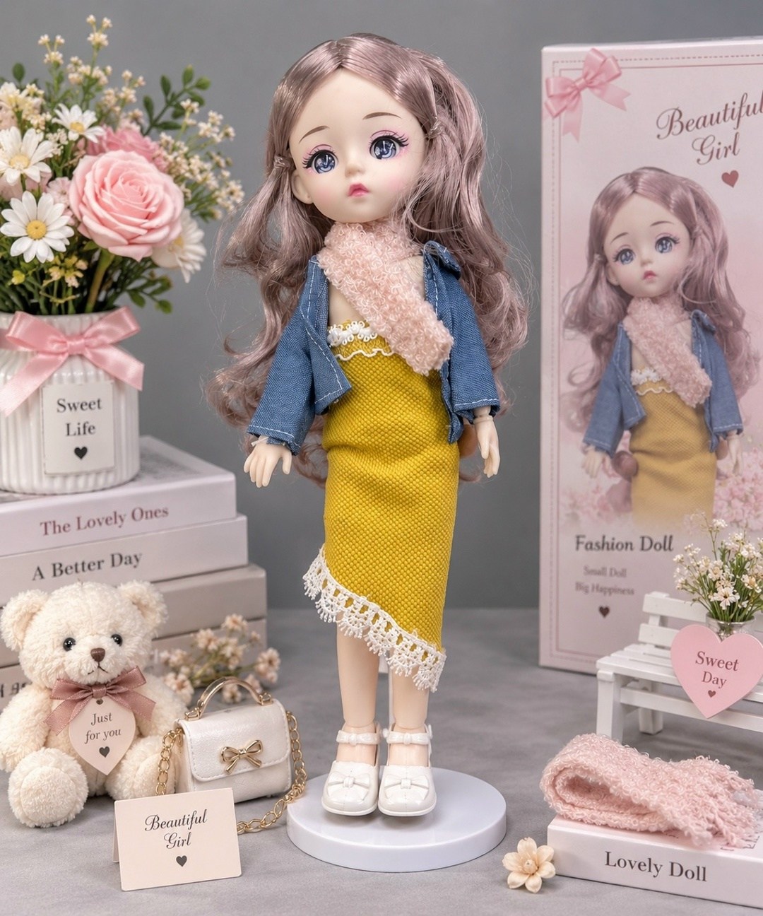 кукла шарнирная little mania мария zw826-dro,шарнирная кукла,кукла шарнирная коллекционная,кукла для девочки шарнирная,кукла для девочки