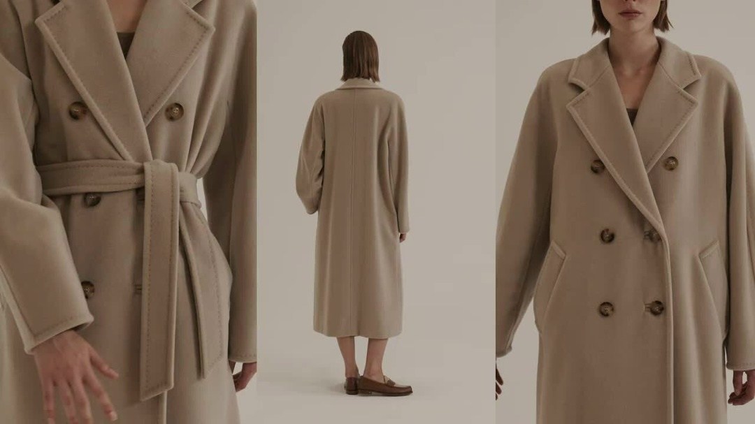 шерстяное пальто,пальто max mara,пальто для женщин,пальто оверсайз,бежевое пальто