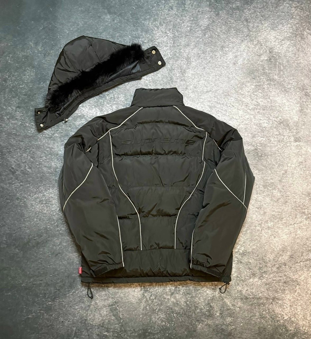 пуховик supreme x jordan,мужская зимняя куртка,пуховик джордан суприм,пуховик supreme x jordan collaboration синий,пуховик supreme x jordan puffer с рефлективными линиями