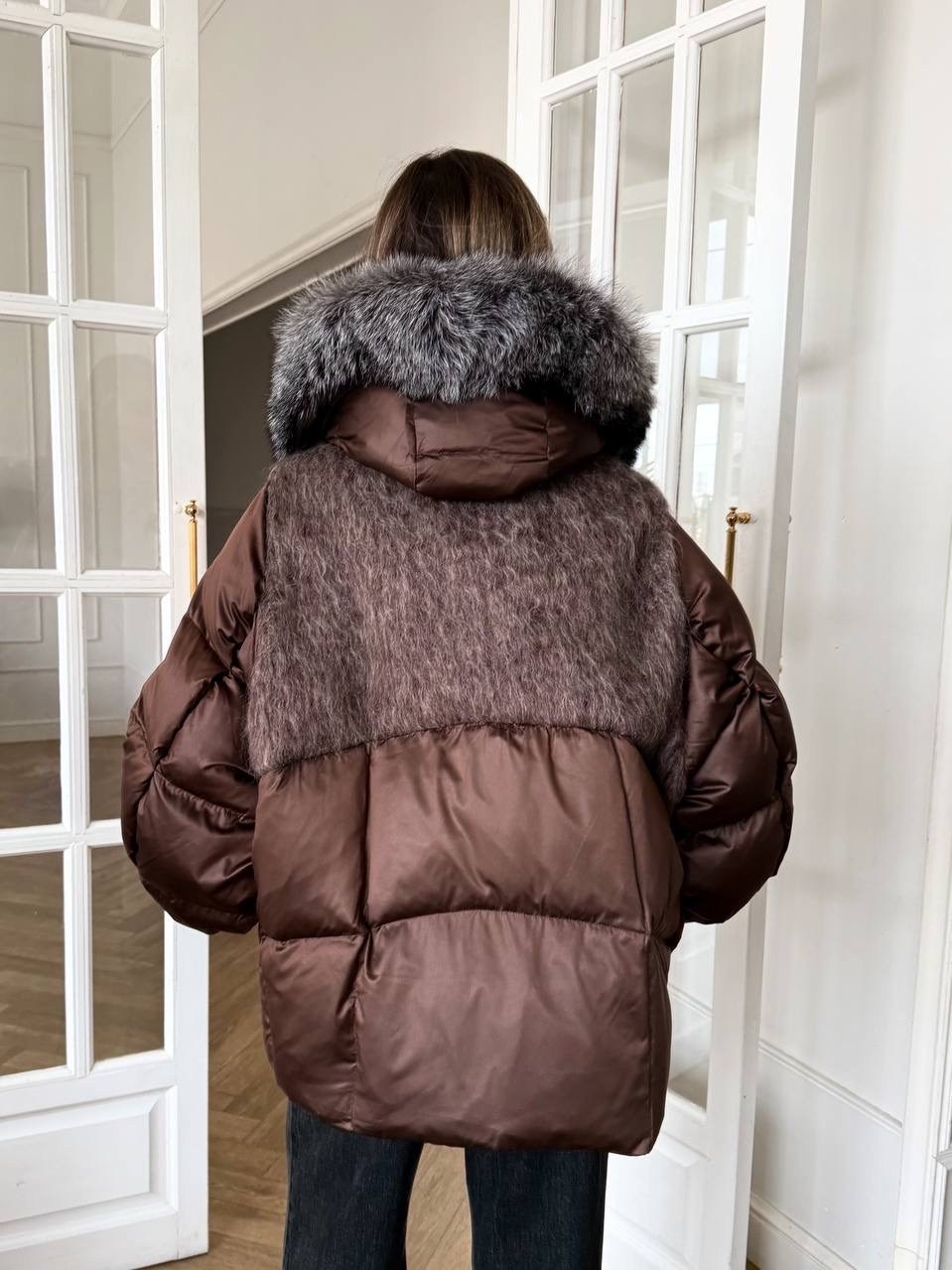 пуховик зимний куртка с мехом nanu furs,куртка оверсайз,зимние куртки,куртка оверсайз зимняя,короткий пуховик