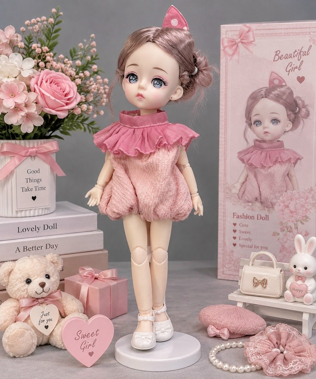 кукла шарнирная little mania мария zw826-dro,шарнирная кукла,кукла шарнирная коллекционная,кукла для девочки шарнирная,кукла для девочки