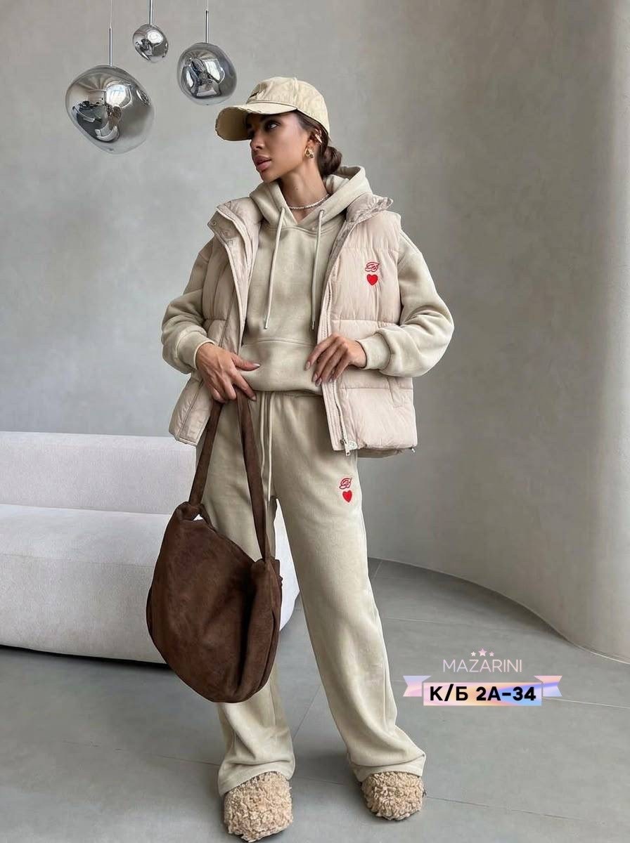 женский чёрный костюм тройка miu miu,женский теплый костюм тройка miu miu,костюм тройка с курткой black&brand,костюм тройка,костюм женский на флисе