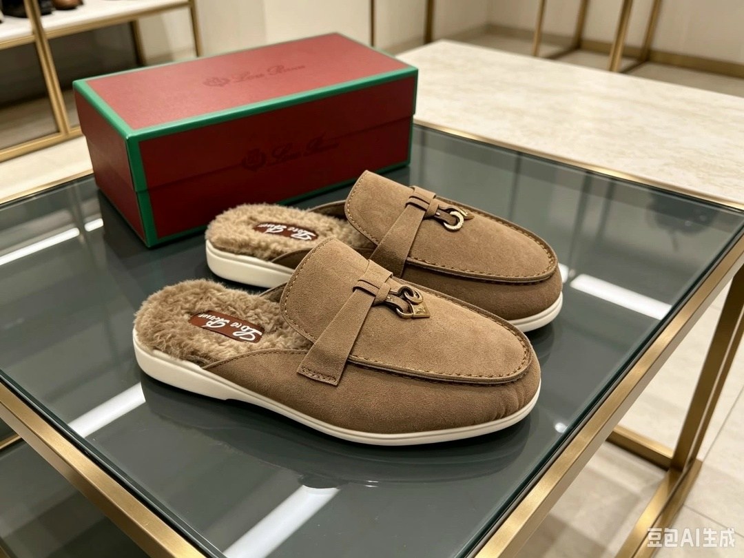 лоферы loro piana,лоферы женские loro piana,женские бежевые с мехом лоферы loro piana open walk,,замшевые лоферы loro piana