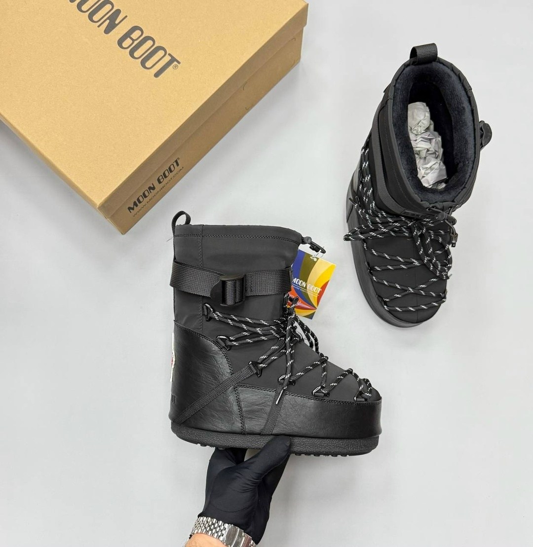 ,moon boot glance зимние сапоги черный серый р. 39,луноходы женские,дутики moon boot,зимние сапоги