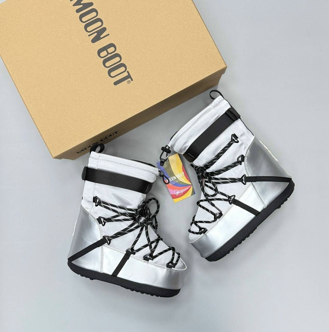 ,moon boot glance зимние сапоги черный серый р. 39,луноходы женские,дутики moon boot,зимние сапоги