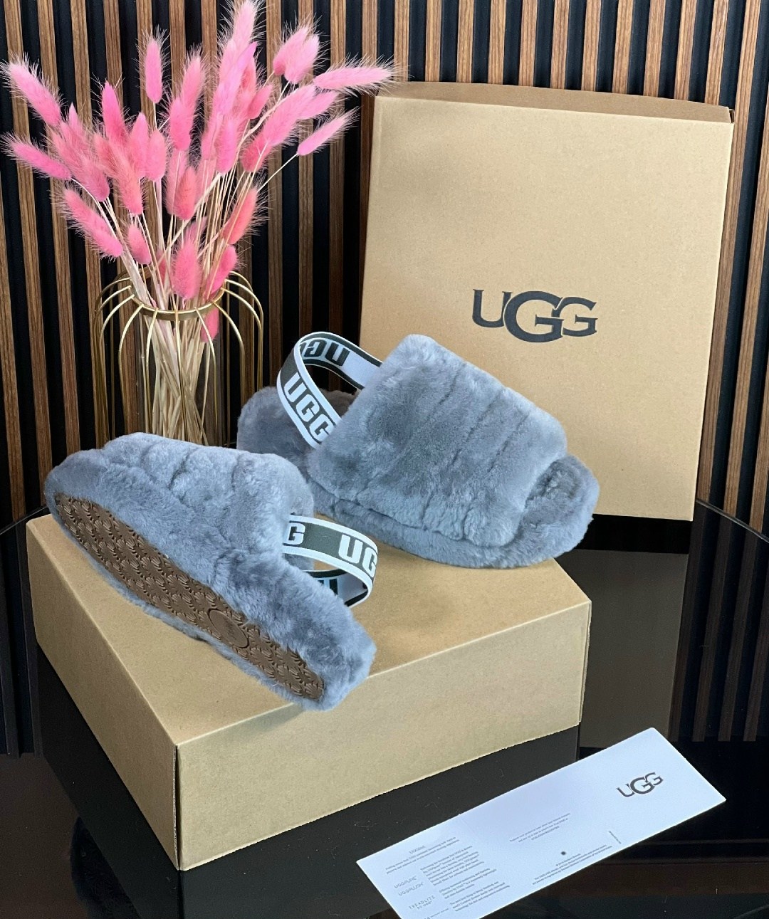 ugg slipper,,женские ugg,ugg меховые шлепки,тапочки ugg