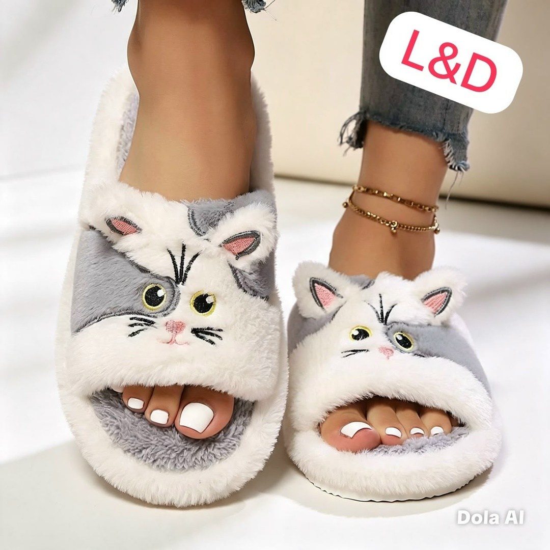 тапочки домашние женские с ушками,cat slippers женские легкие пушистые домашние тапочки,тапочки женские,домашние тапочки,тапочки домашние женские открытые