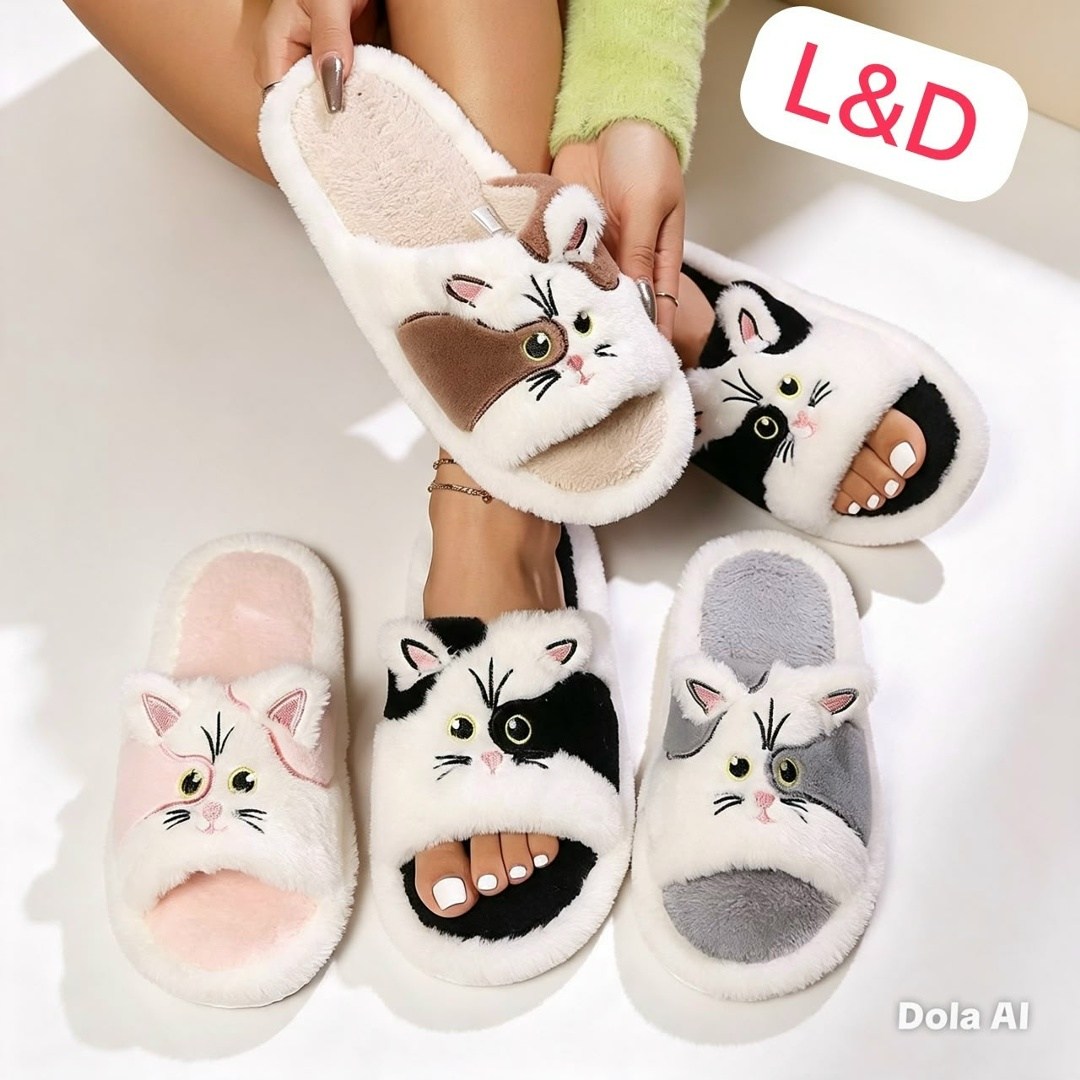 тапочки домашние женские с ушками,cat slippers женские легкие пушистые домашние тапочки,тапочки женские,домашние тапочки,тапочки домашние женские открытые
