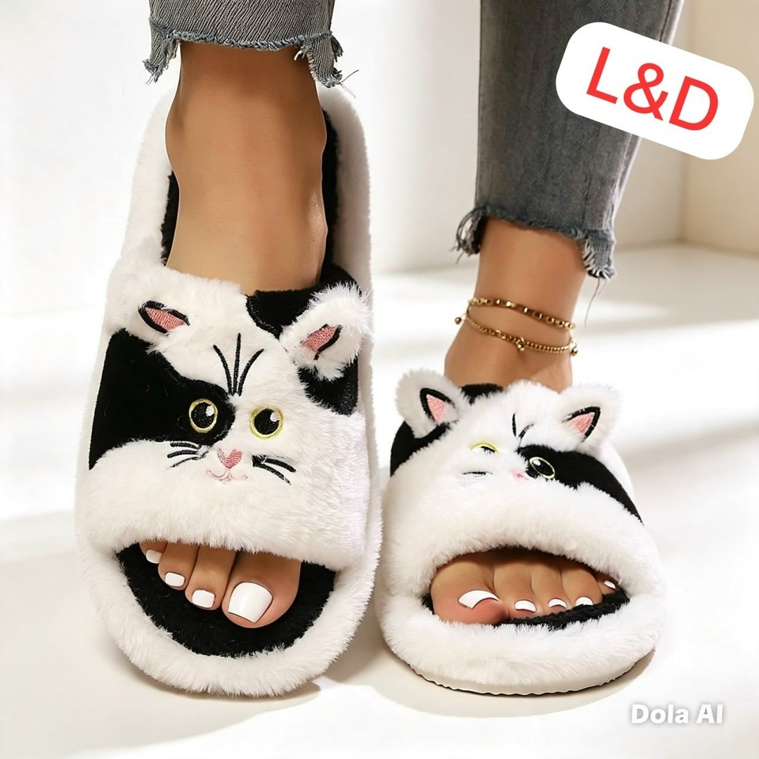 тапочки домашние женские с ушками,cat slippers женские легкие пушистые домашние тапочки,тапочки женские,домашние тапочки,тапочки домашние женские открытые
